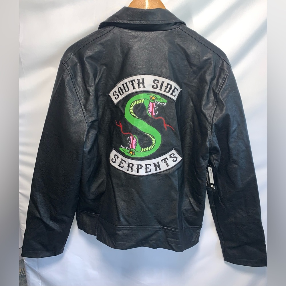 NWT Archie Comics Riverdale South Side Serpents Black Faux Leather Jacket Medium